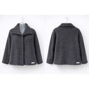 Blue Willis Womens Gray 100% Wool Knit Jacket Size L Cozy & Stylish Outerwear Wi